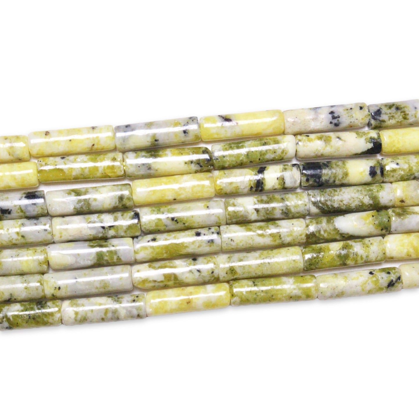 Fil de perles tubes Jaspe 4x13 mm - Foliesbijoux