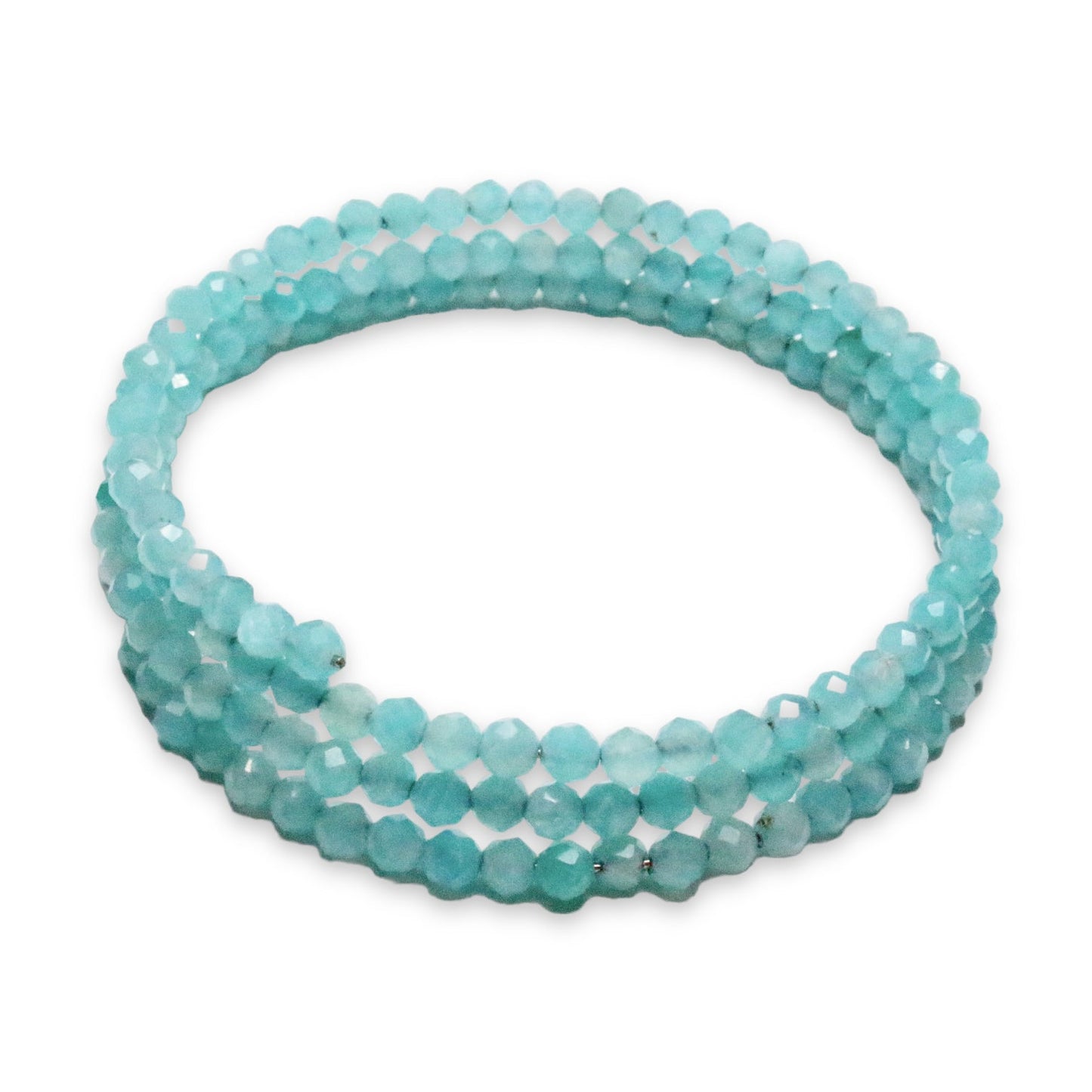 Bracelet Amazonite Facetté 3 tours AA - Foliesbijoux