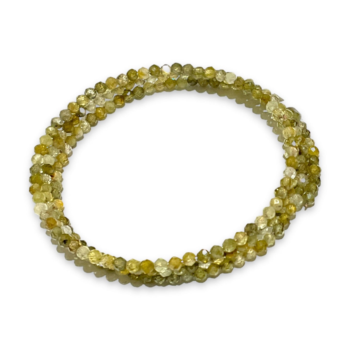 Bracelet Grenat vert A+ Facetté 3 tours - Foliesbijoux