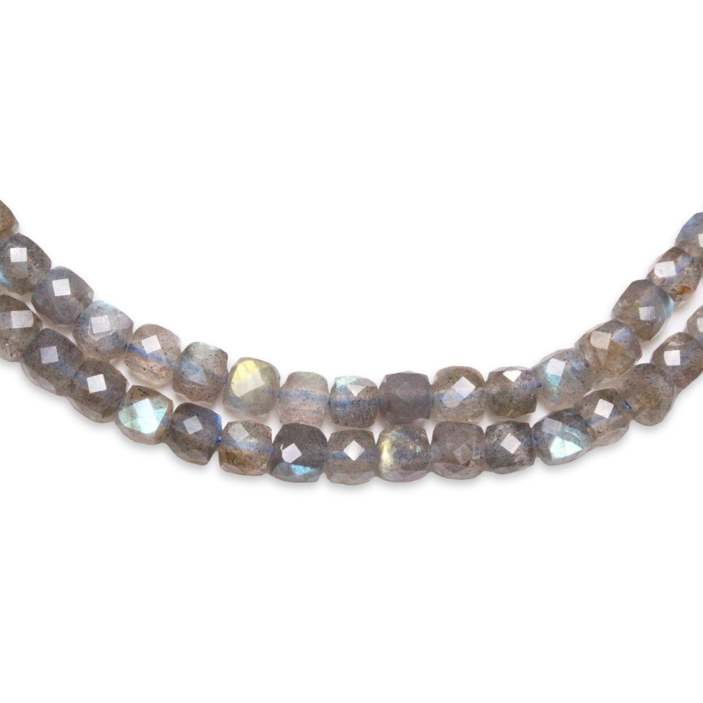 Fil Labradorite en cube facetté - Foliesbijoux