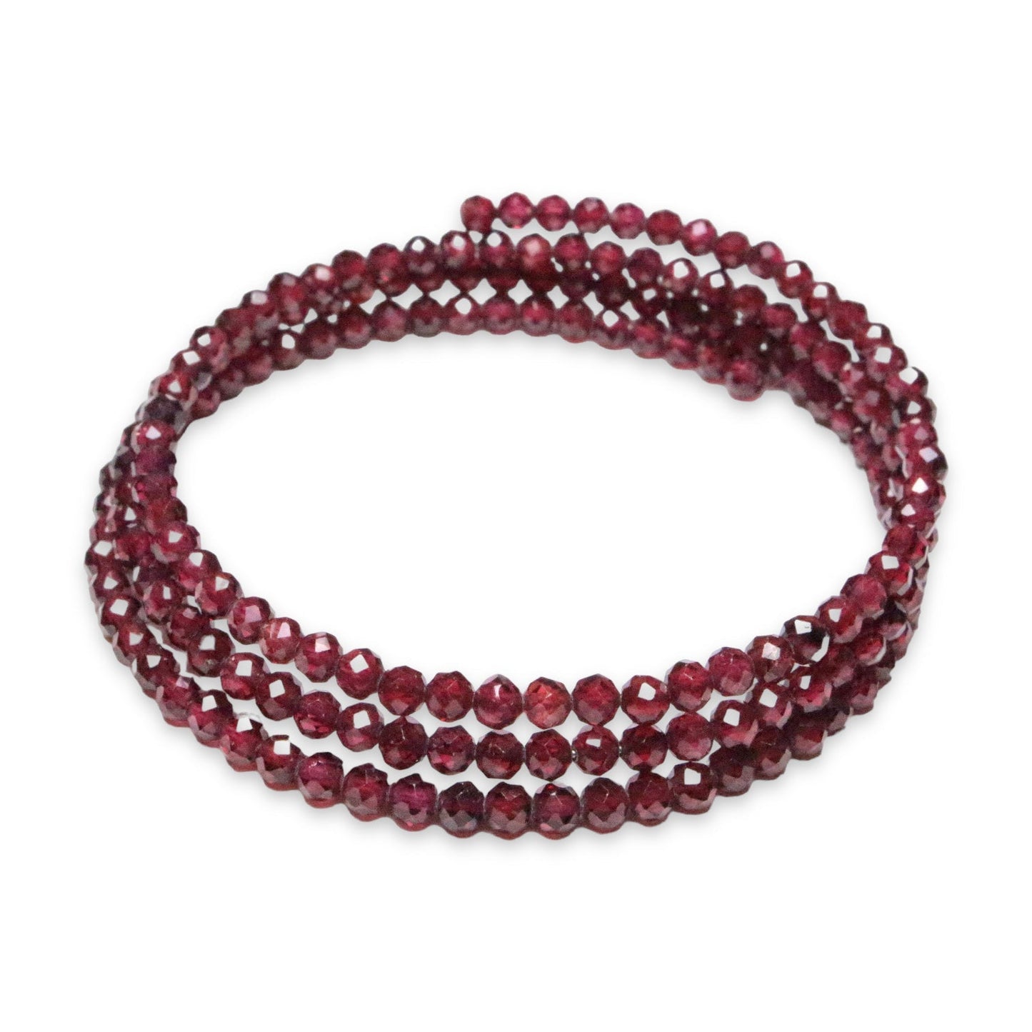 Bracelet Grenat Facetté AA 3 tours - Foliesbijoux