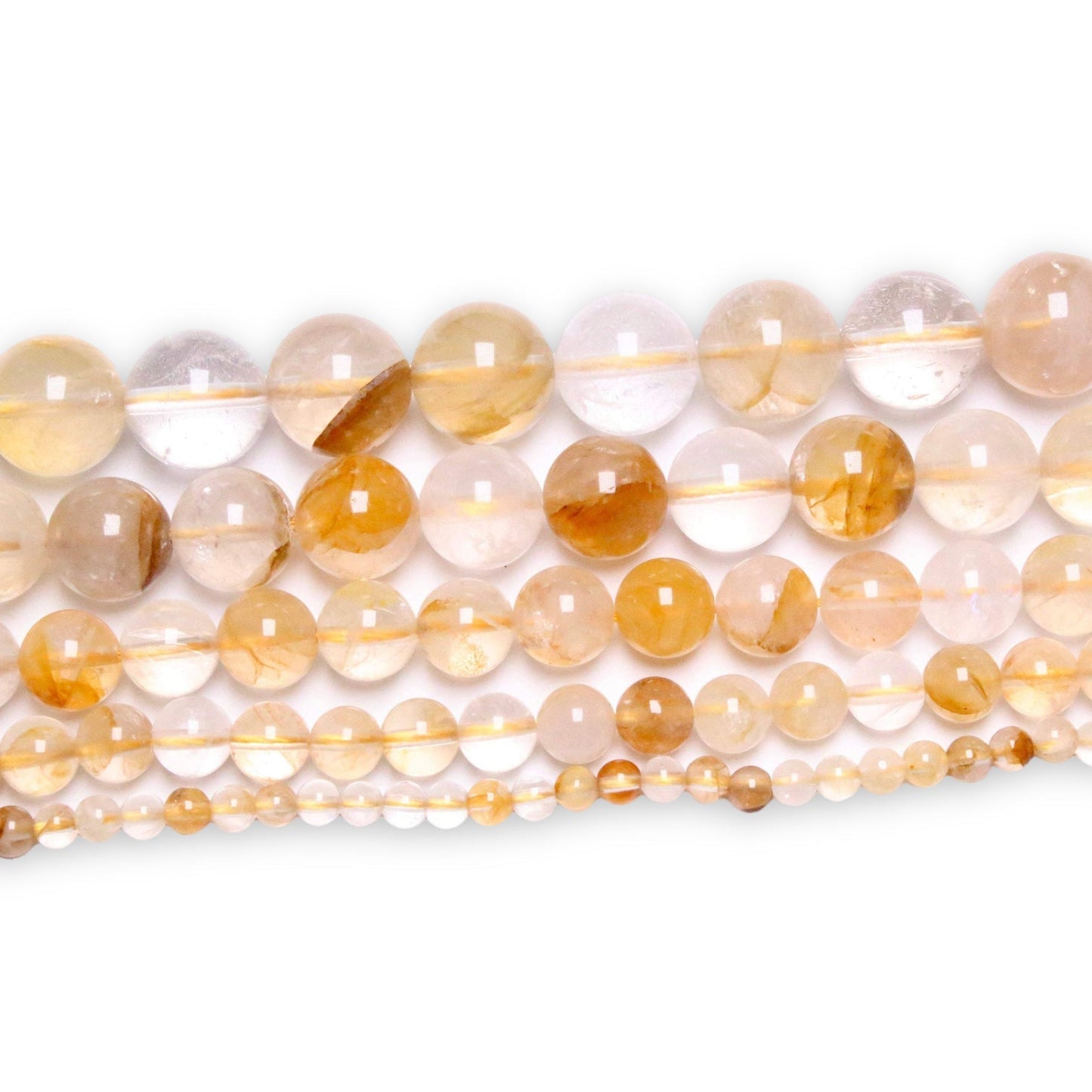 Fil de perle Quartz hématoïde Jaune A+ - Foliesbijoux