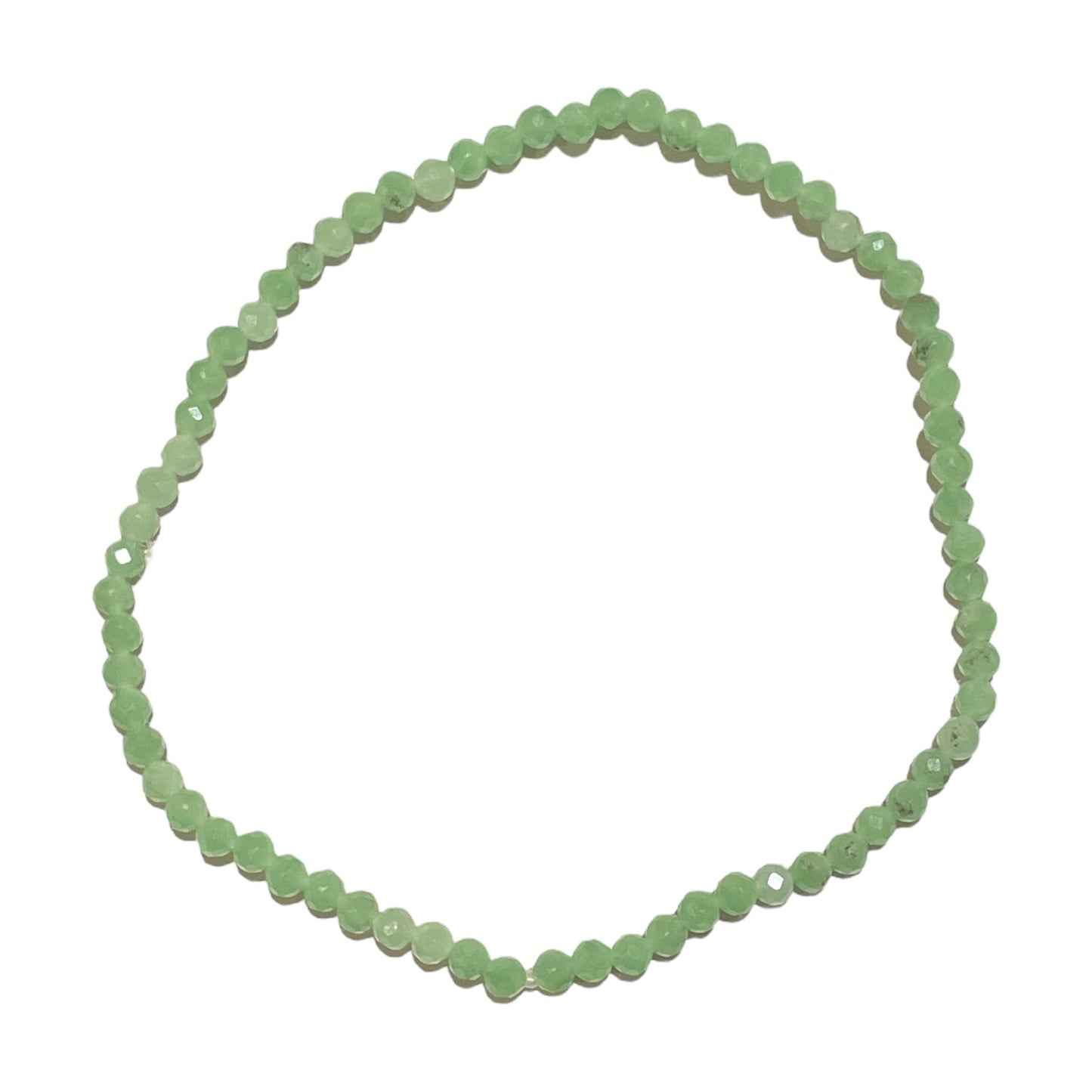 Bracelet Facetté 3mm Angélite verte A+ - Foliesbijoux