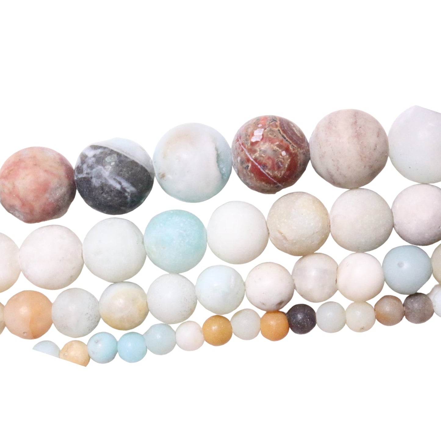 Fil de perle Amazonite de Chine A Mat - Foliesbijoux