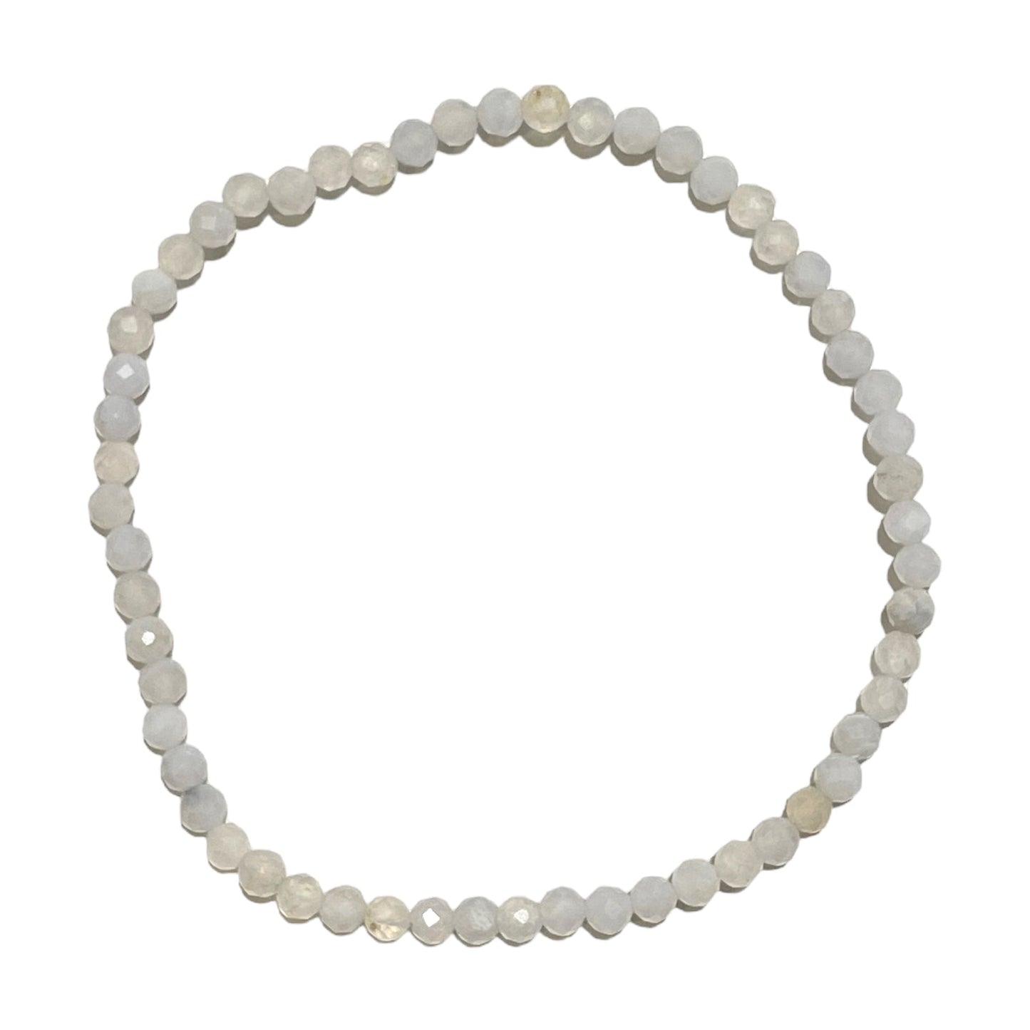 Bracelet Facetté 3mm Pierre de lune bleutée A+ - Foliesbijoux