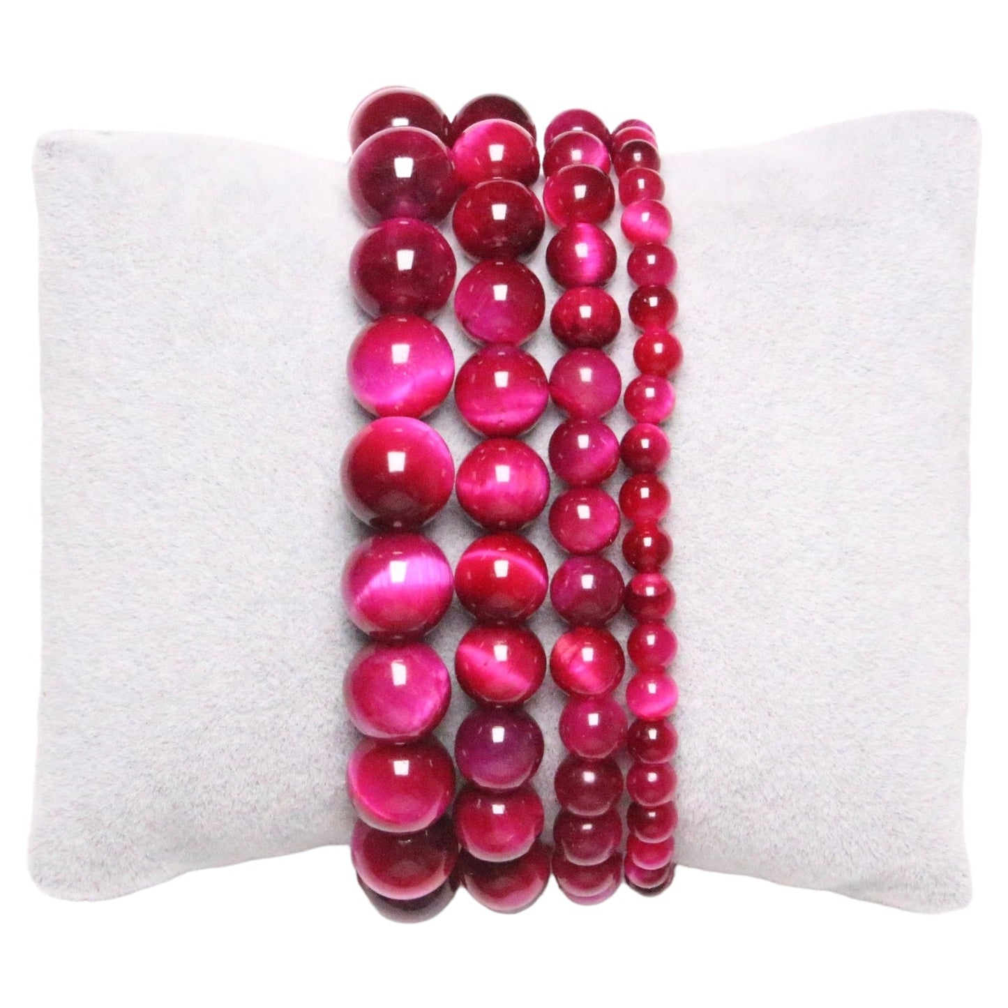 Bracelet Oeil de Tigre AA Rose chauffé - Foliesbijoux