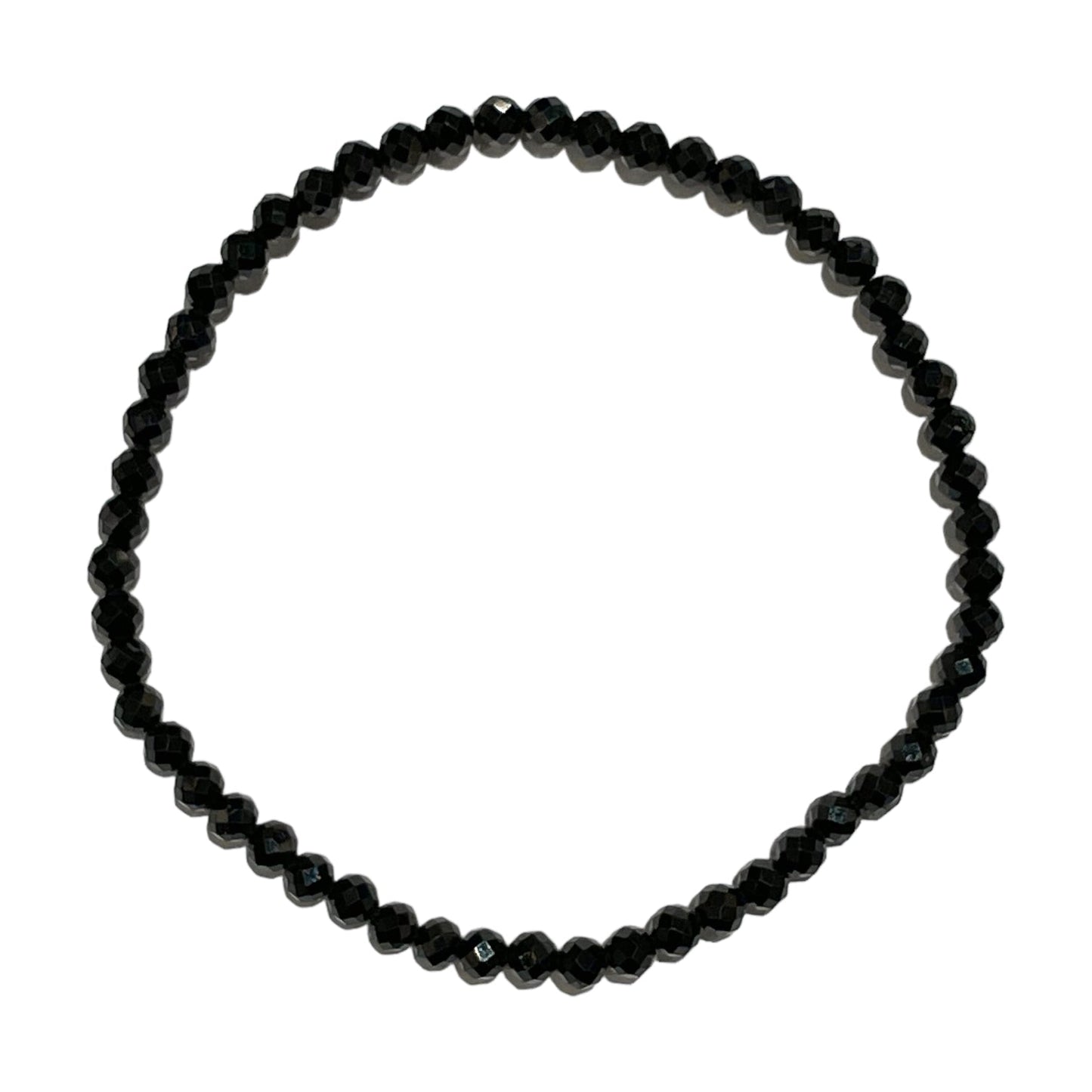 Bracelet Facetté 3mm Spinelle noire A - Foliesbijoux