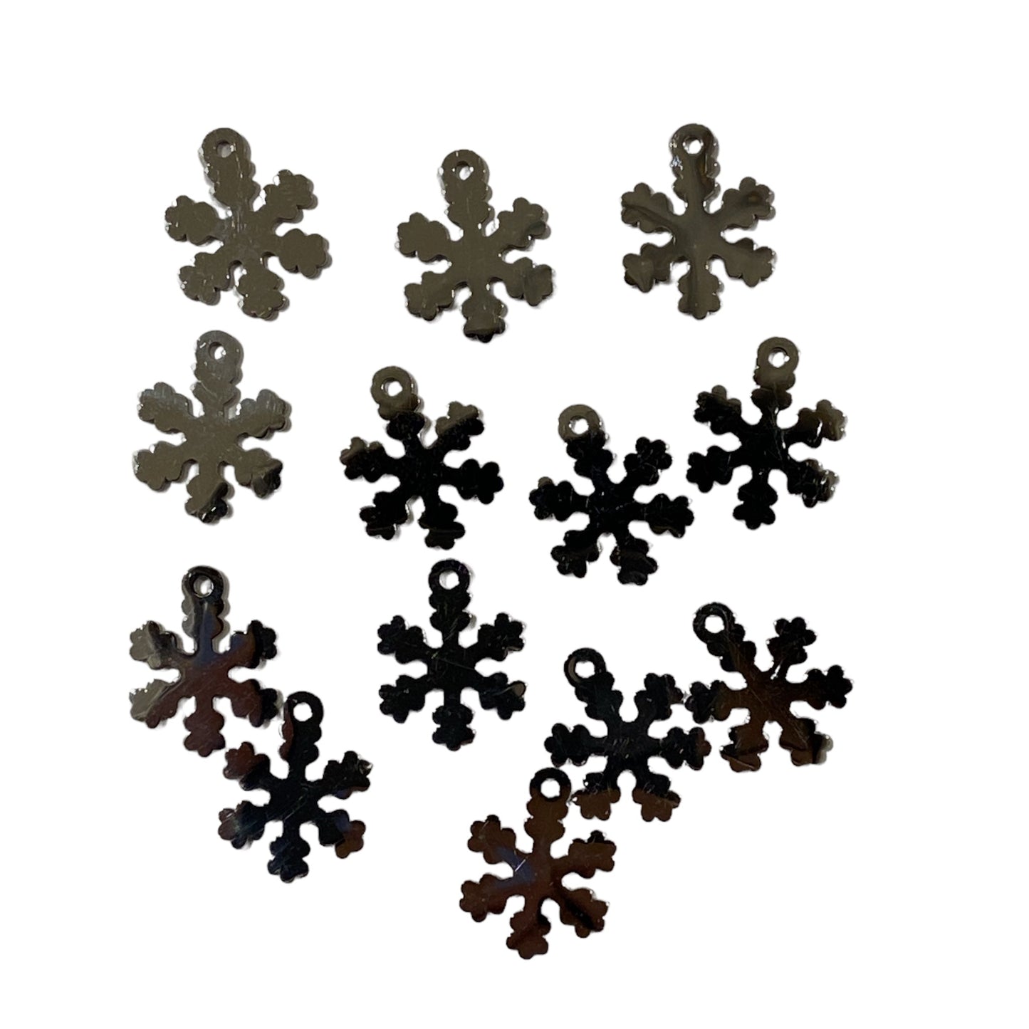20 Breloques flocon de neige en acier - Foliesbijoux
