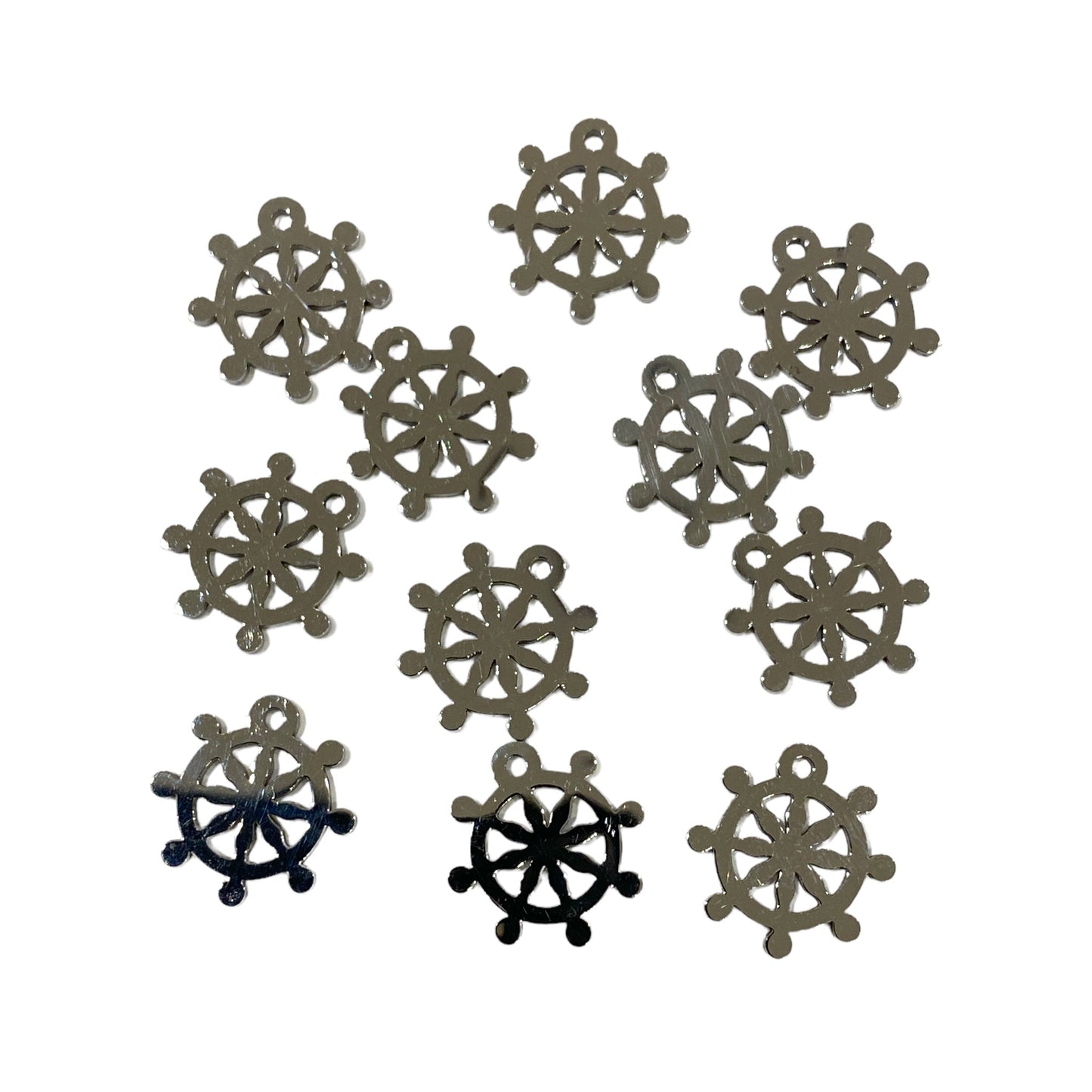 20 Breloques Gouvernail en acier - Foliesbijoux