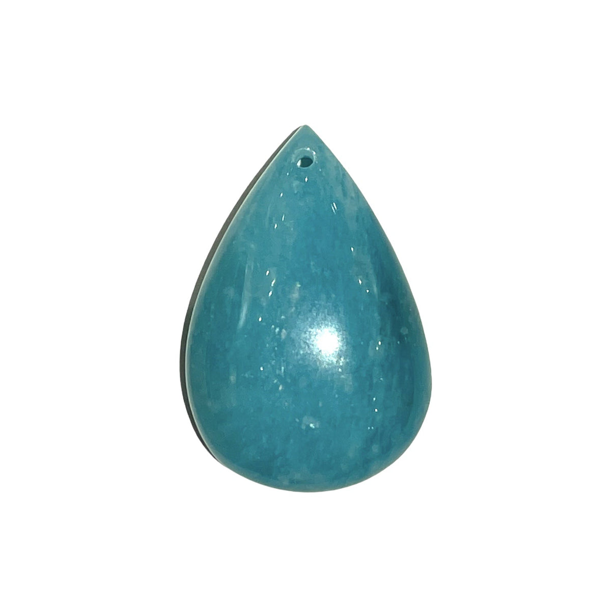 Pendentif Amazonite forme goutte plate percé devant - Foliesbijoux