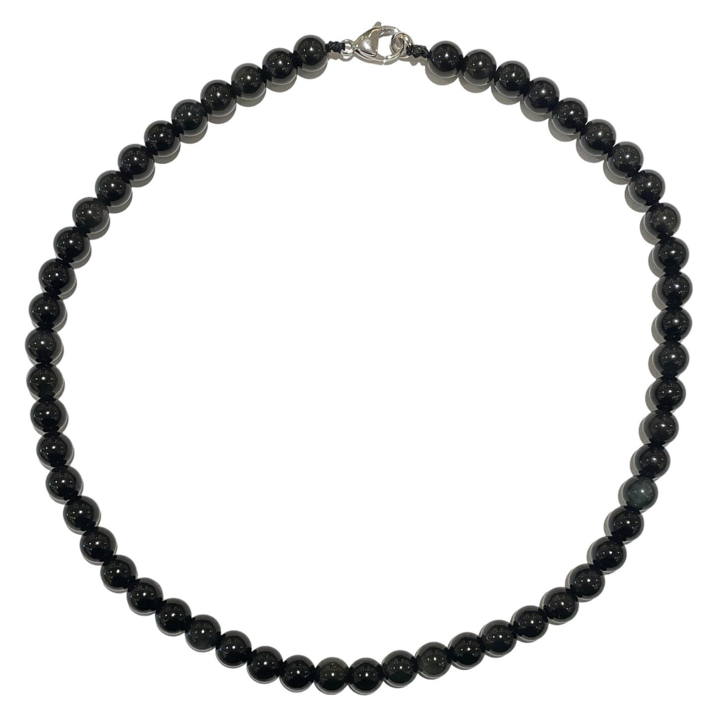 Collier boule Obsidienne oeil celeste - Foliesbijoux