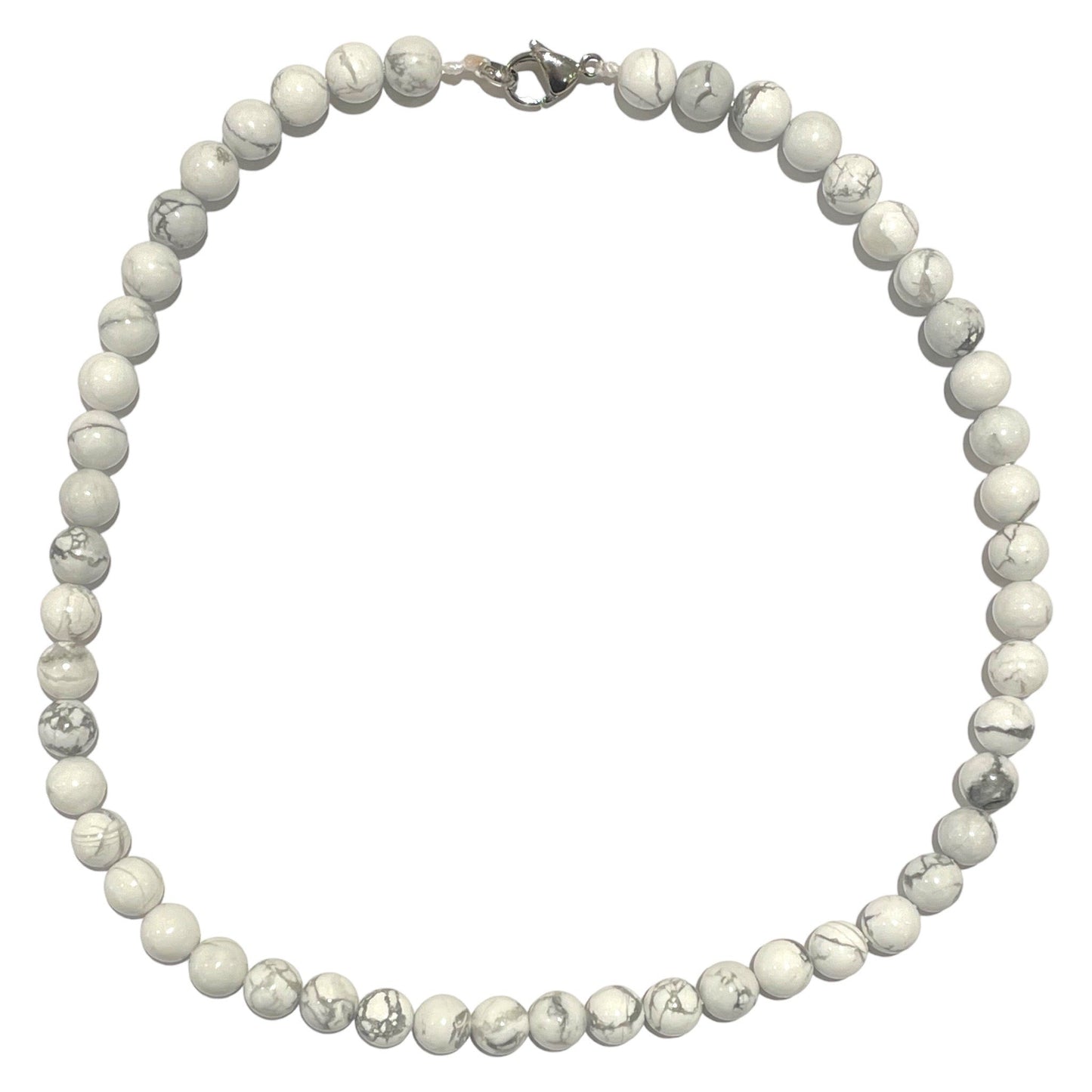 Collier boule Howlite - Foliesbijoux