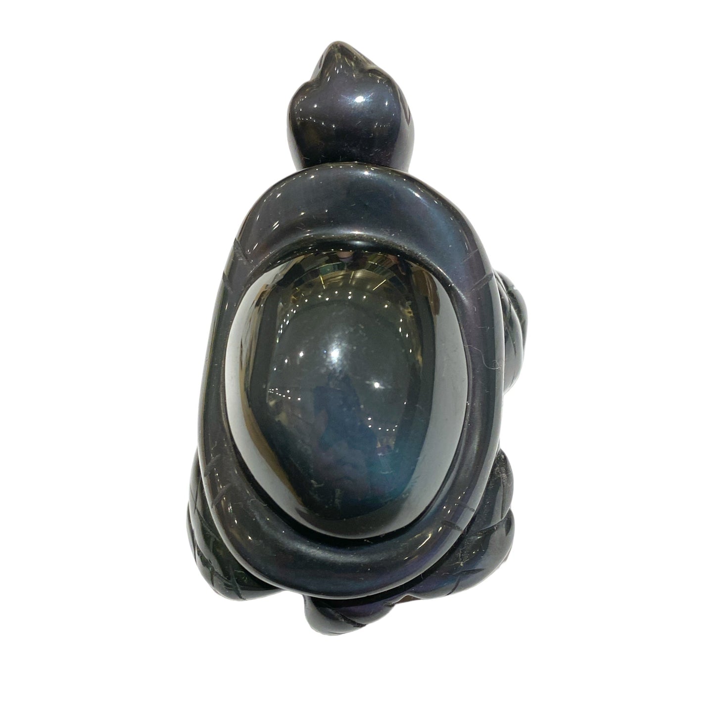 Figurine Tortue en Obsidienne Œil Céleste - Foliesbijoux