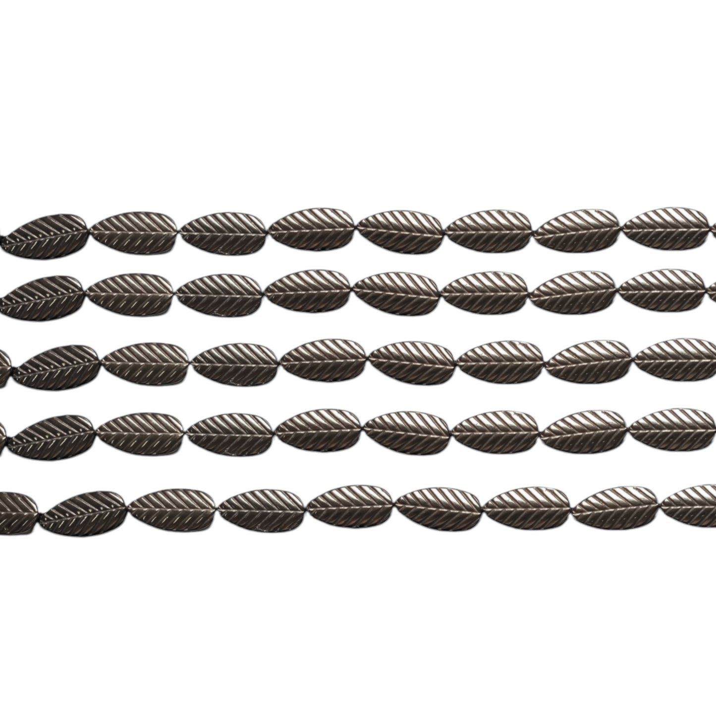 Fil de perle Hématite feuille electroplaquée argenté claire HEA-225 4x8 mm - Foliesbijoux
