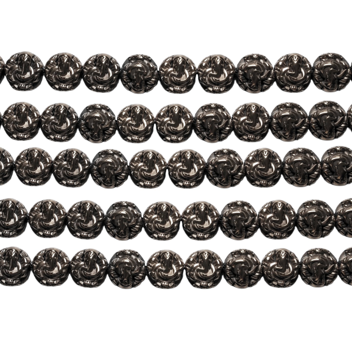 Fil de perle Hématite Ganesha electroplaquée argenté claire HEA-224 11 mm - Foliesbijoux