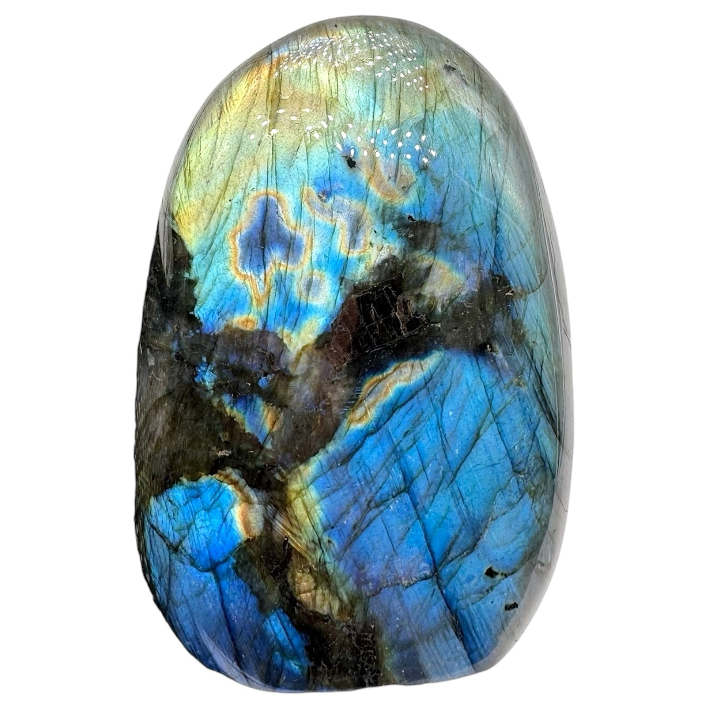 Labradorite flashy forme libre AA+ (Lot 89) 377g 7x3x9.5cm - Foliesbijoux