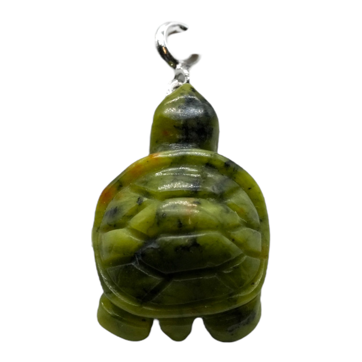 Pendentif en tortue argenté en Jade de Thailande (symbole de protection & sagesse) - Foliesbijoux