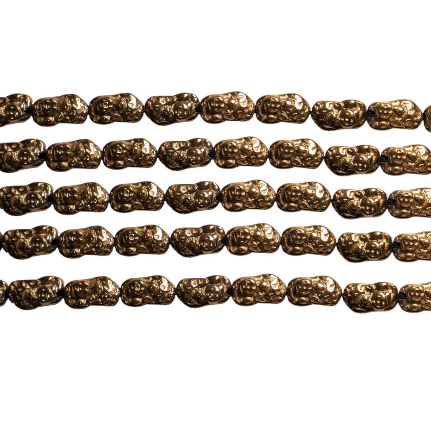 Fil de perle Hématite Dragon Pixiu electroplaquée doré HED-223 7x14 mm - Foliesbijoux