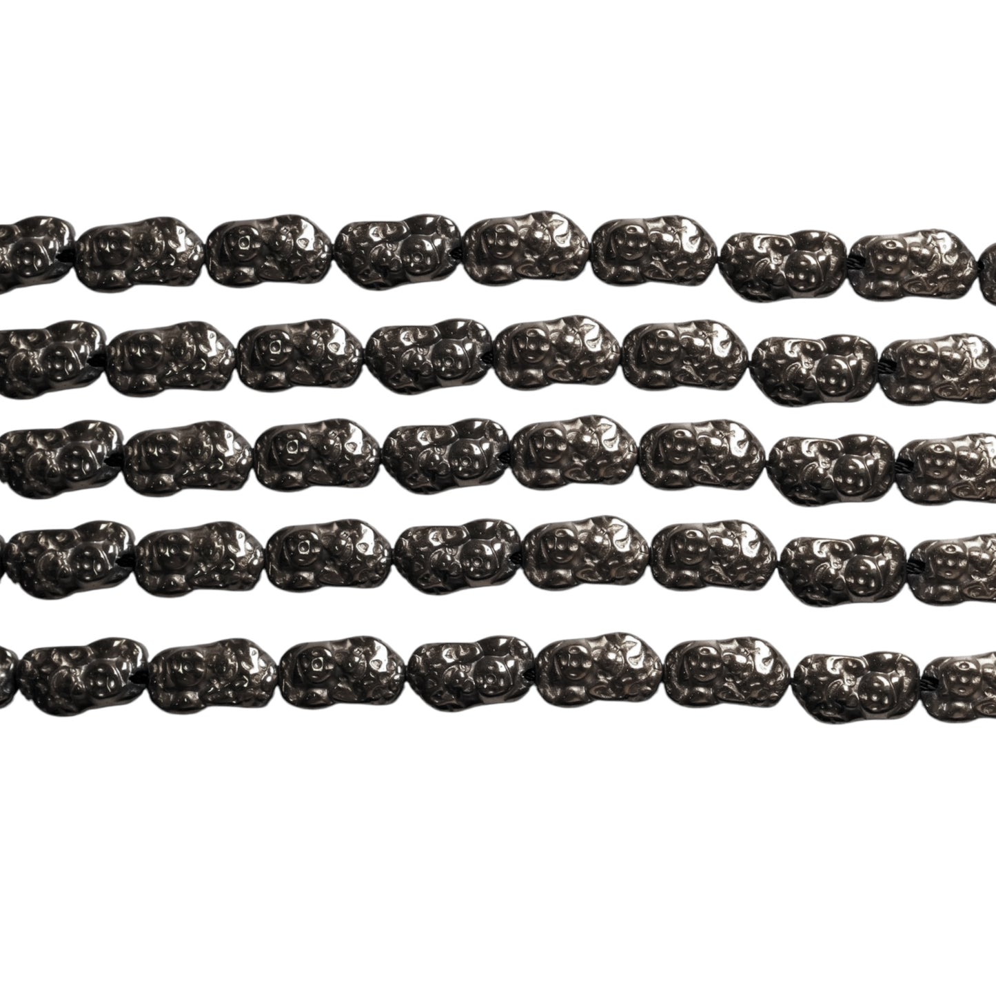 Fil de perle Hématite Dragon Pixiu electroplaquée argenté claire HEA-223 7x14 mm - Foliesbijoux