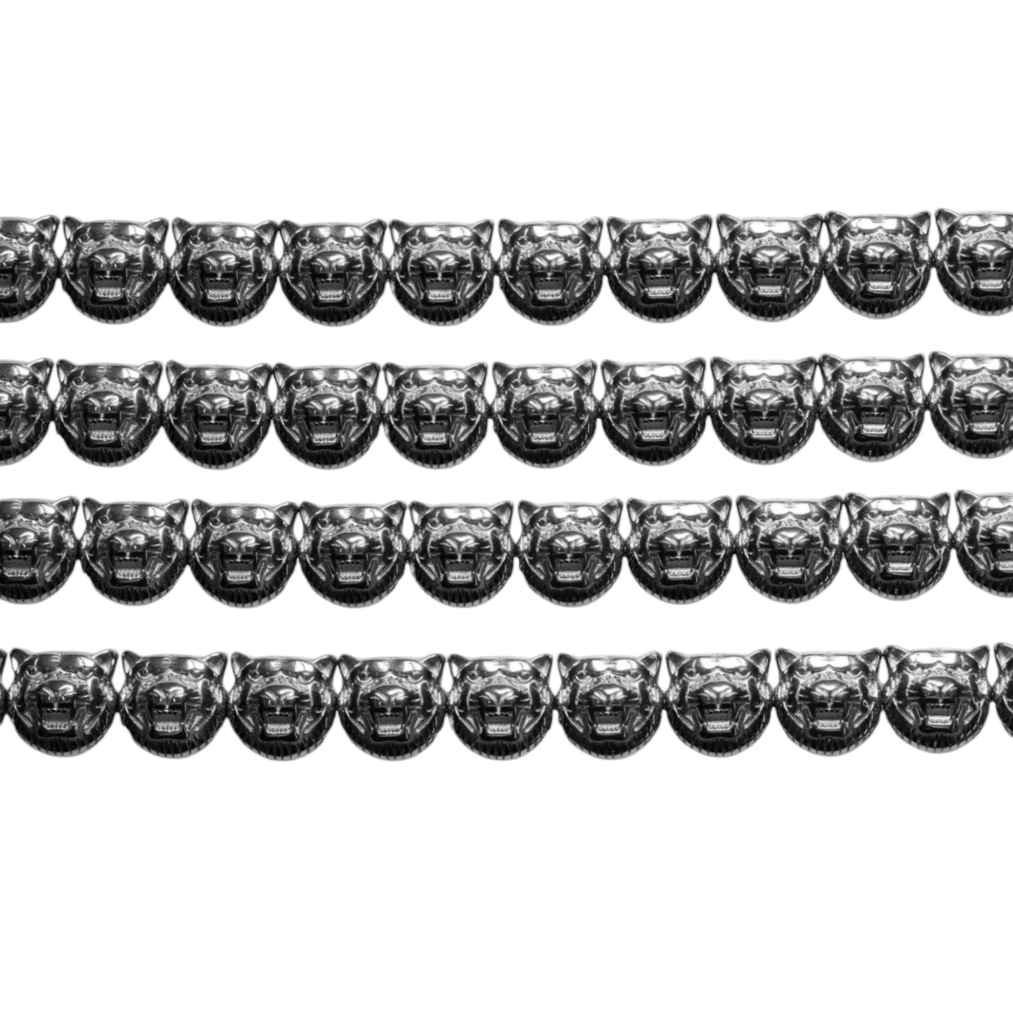 Fil de perle Hématite Tigre electroplaquée argenté HEA-221 12 mm - Foliesbijoux