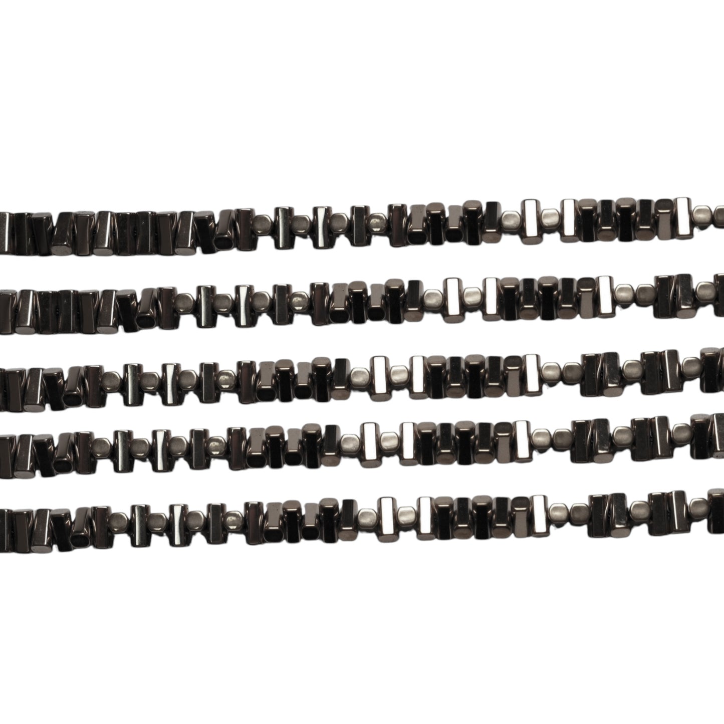 Fil de perle Hématite electroplaquée argenté HEA-219 4x6 mm - Foliesbijoux