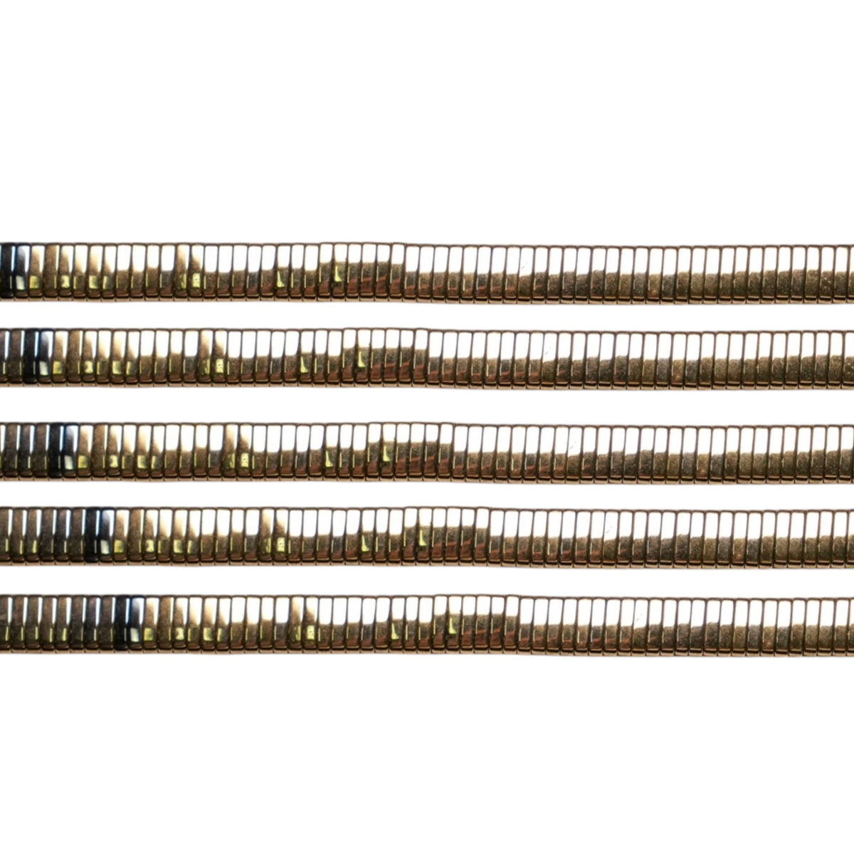 Fil de perle Hématite electroplaquée doré double trou HED-217/218 - Foliesbijoux