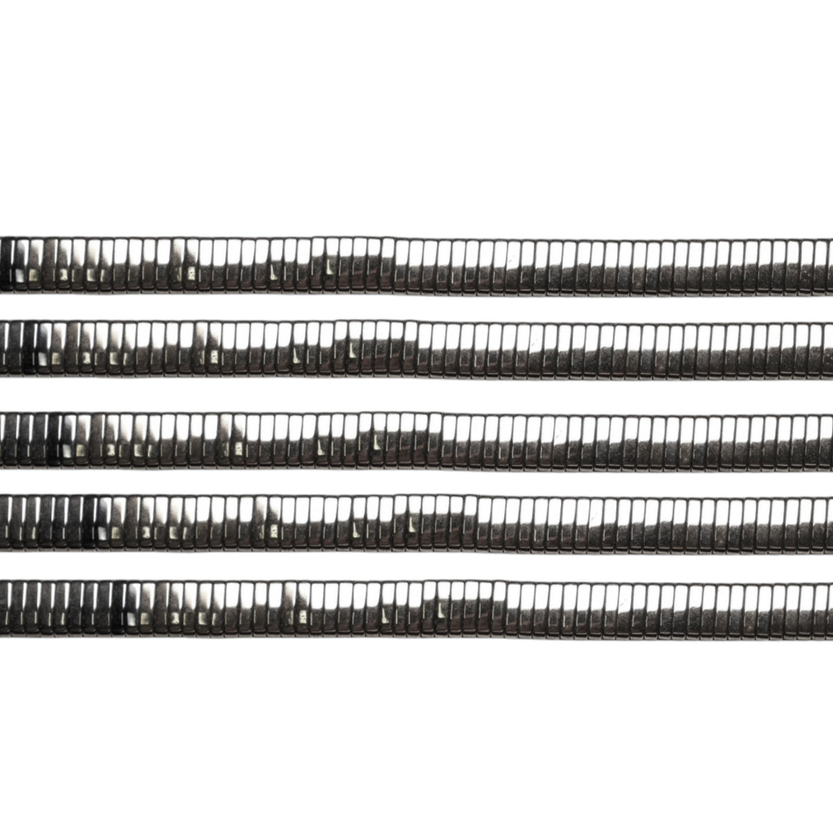 Fil de perle Hématite electroplaquée argenté double trou HEA-217/218 - Foliesbijoux