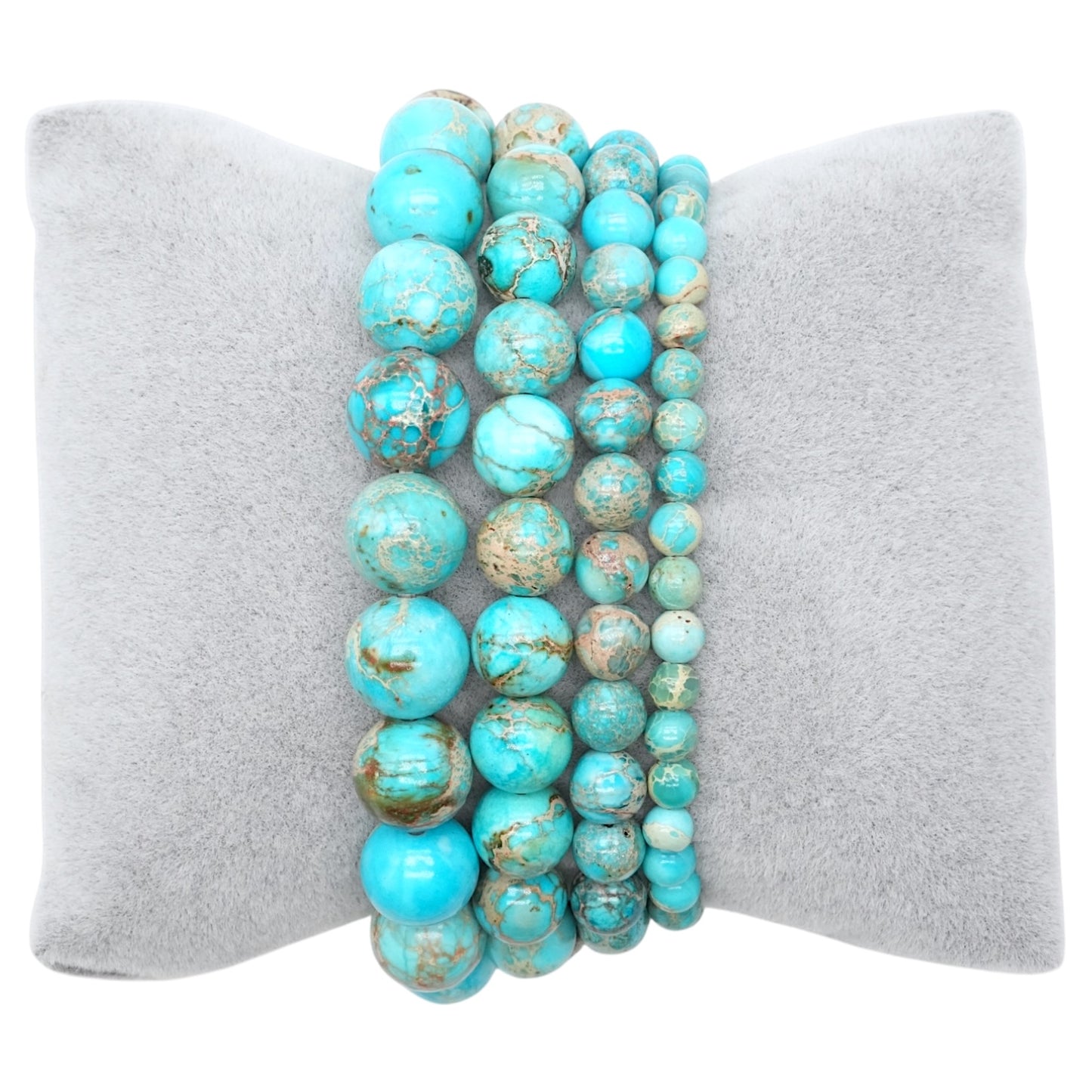 Bracelet teinté Jaspe Impérial bleu A turquoise chauffé