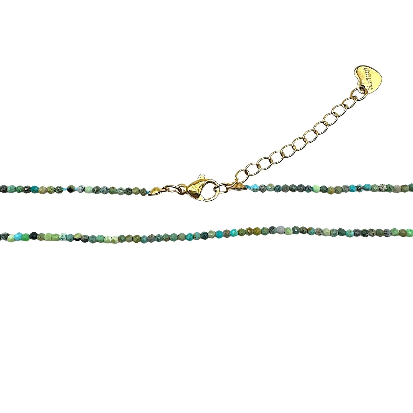 Collier Turquoise 2-3mm acier inoxydable doré/argenté (référence 32) - Foliesbijoux