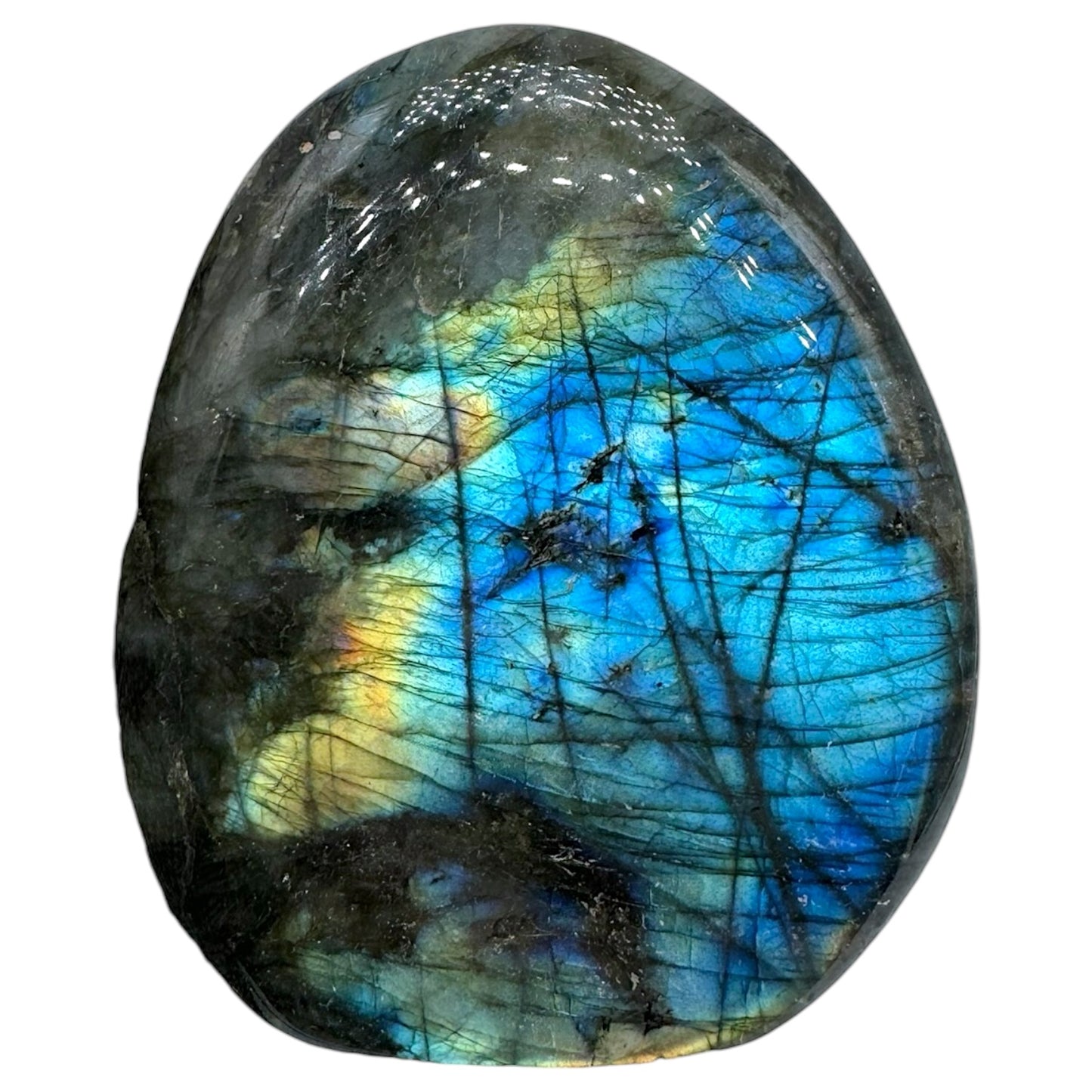 Labradorite flashy forme libre AA+ (Lot 101) 333g 6.5x7.5x4 cm - Foliesbijoux