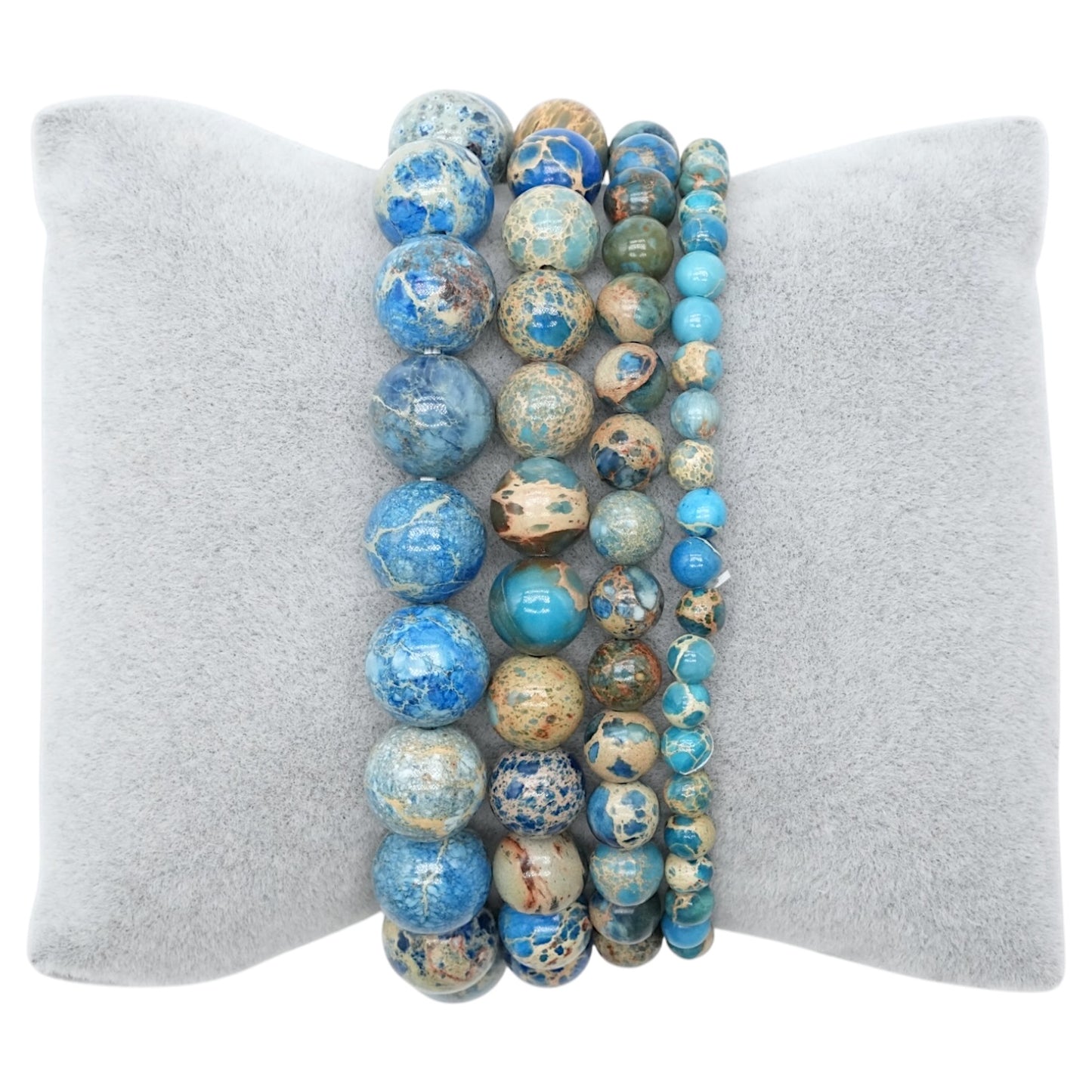 Bracelet teinté Jaspe Impérial bleu A clair chauffé