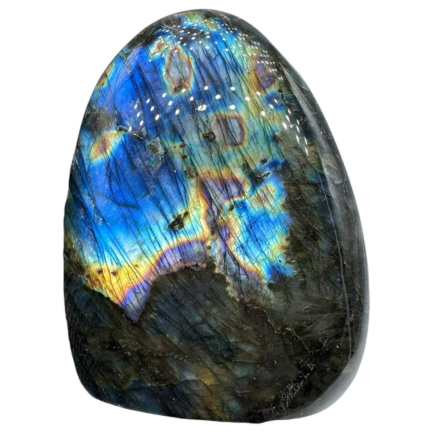 Labradorite flashy forme libre AA+ (Lot 102) 297g 7x8x4 cm - Foliesbijoux