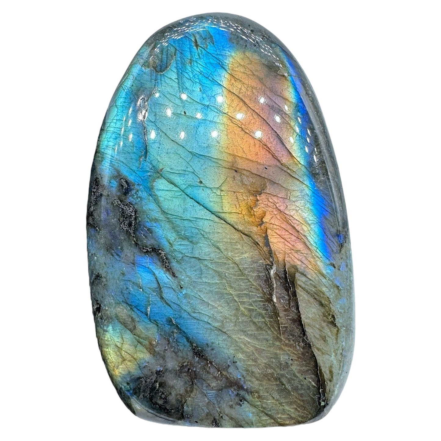 Labradorite flashy forme libre AA+ (Lot 66) 545g 7.5x3x11.5cm - Foliesbijoux