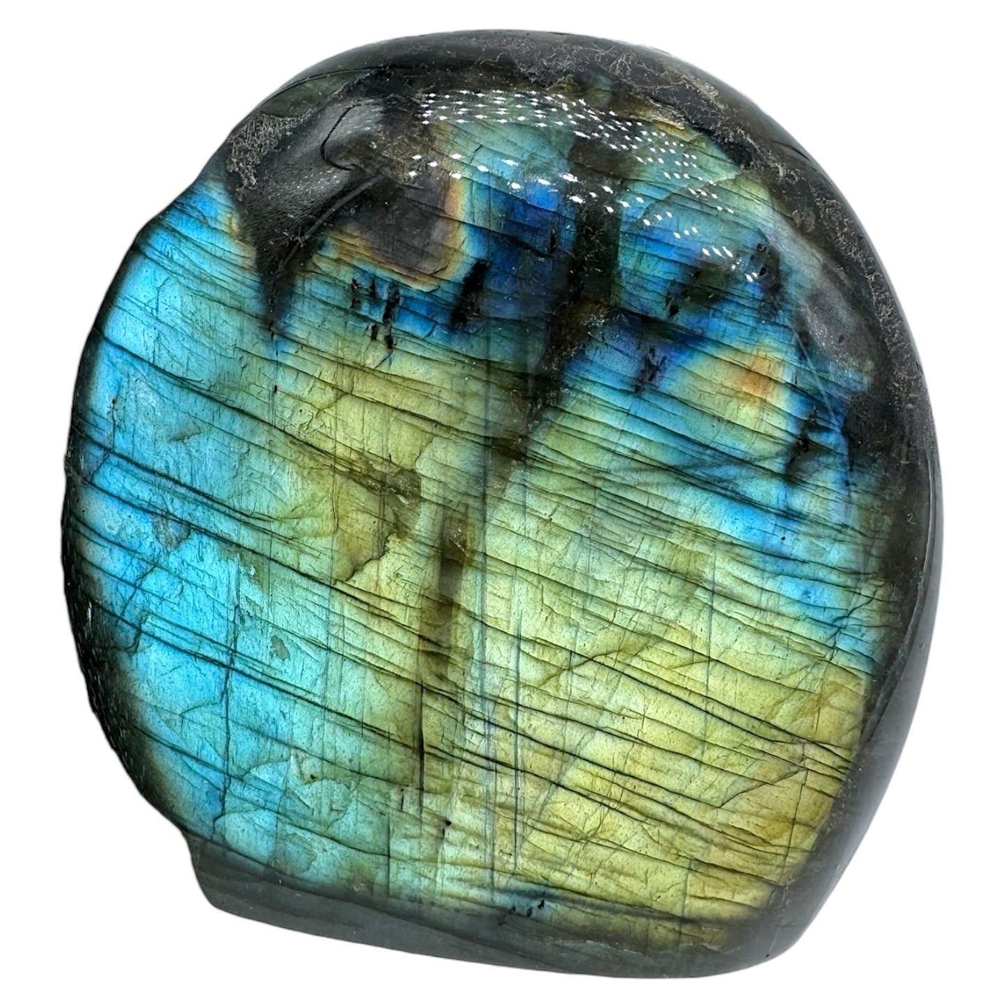 Labradorite flashy forme libre AA+ (Lot 69) 426g 8x3.5x8cm - Foliesbijoux
