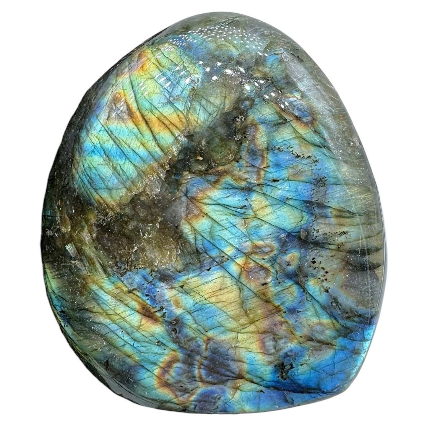 Labradorite flashy forme libre AA+ (Lot 71) 453g 7.5x4.5x8.5cm - Foliesbijoux