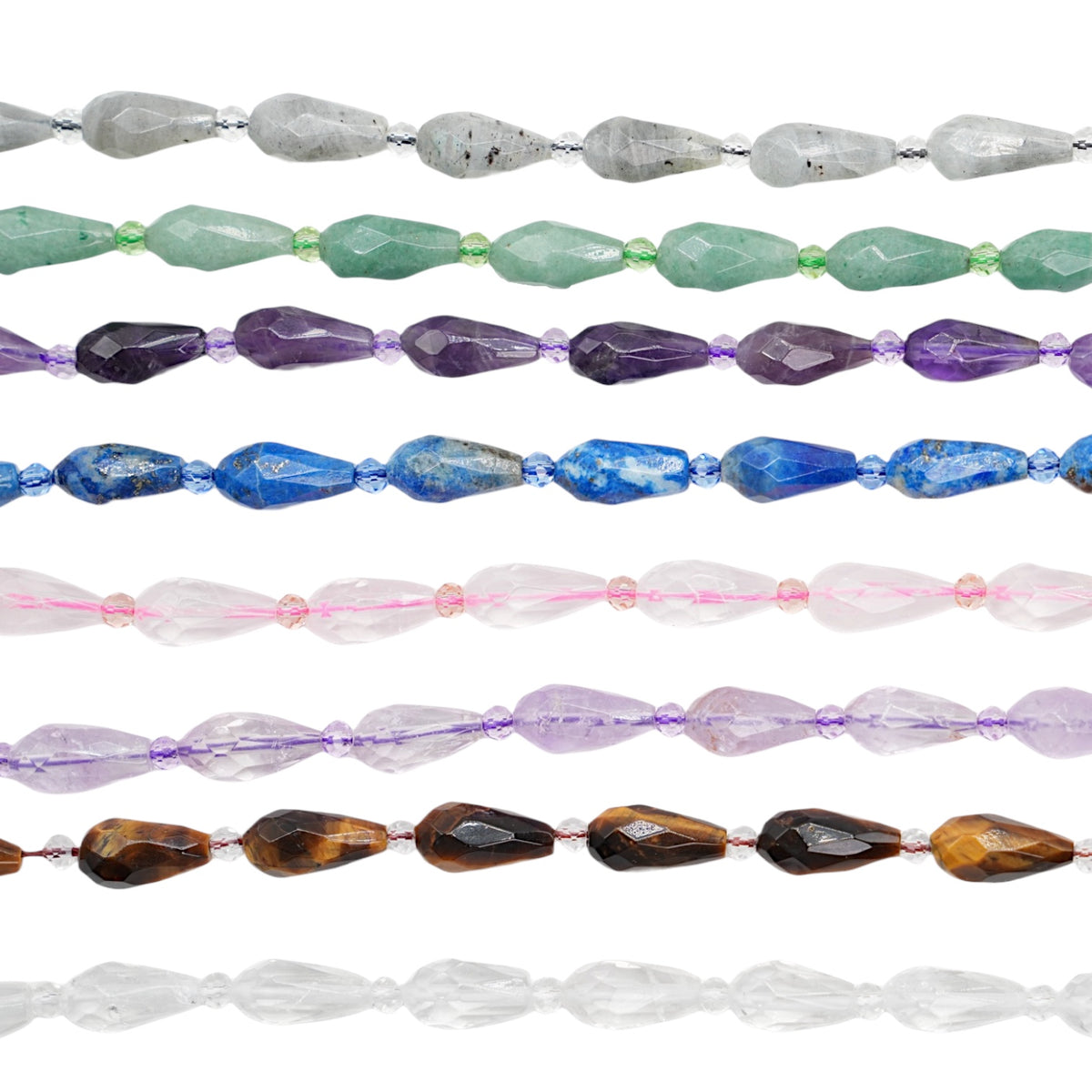 Fil goutte allongée facettée 8x16 mm (8 pierres disponible)