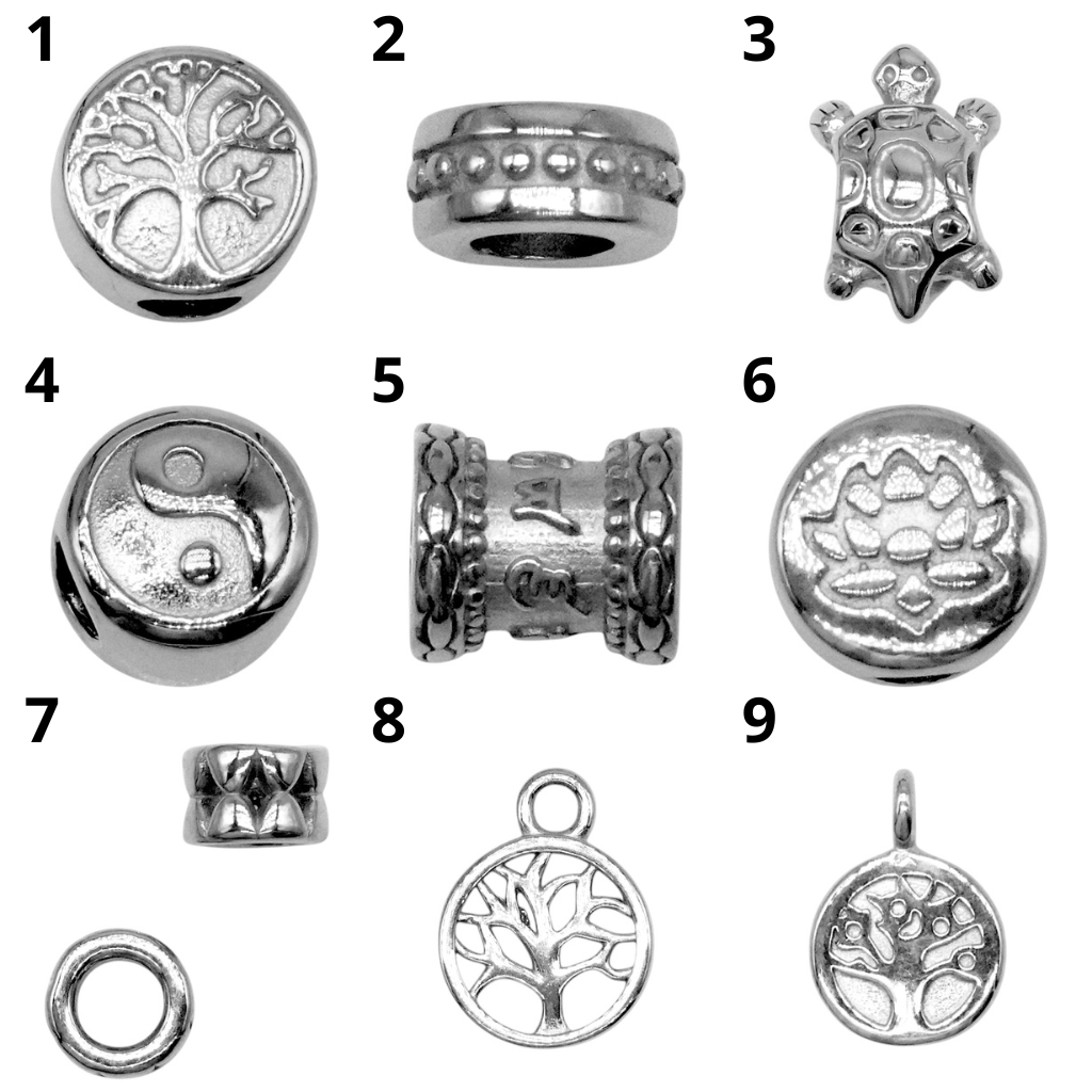 Lot de 10 breloques intercalaire acier inoxydable argenté (9 modèles disponible) - Foliesbijoux