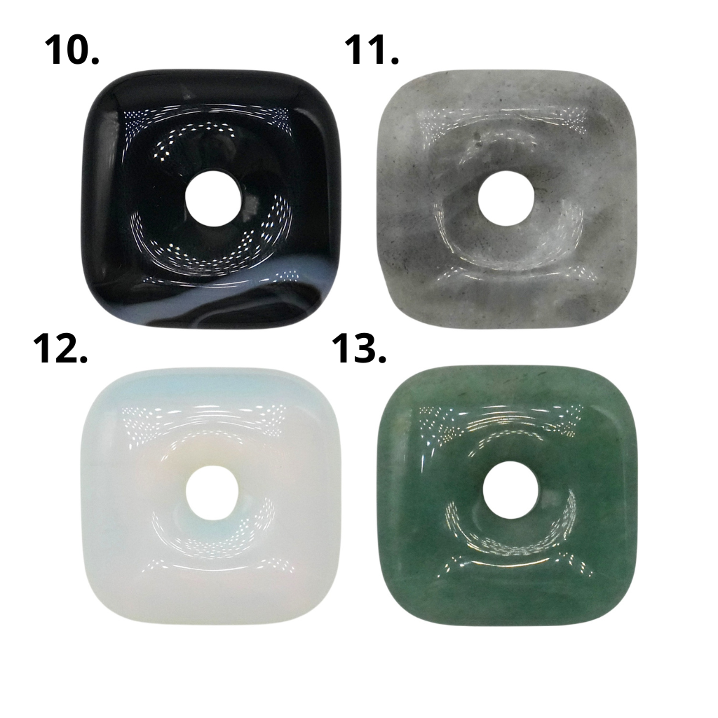 Pendentif carré arrondie 30x30x8 mm pierre naturelle (13 pierres disponible) - Foliesbijoux