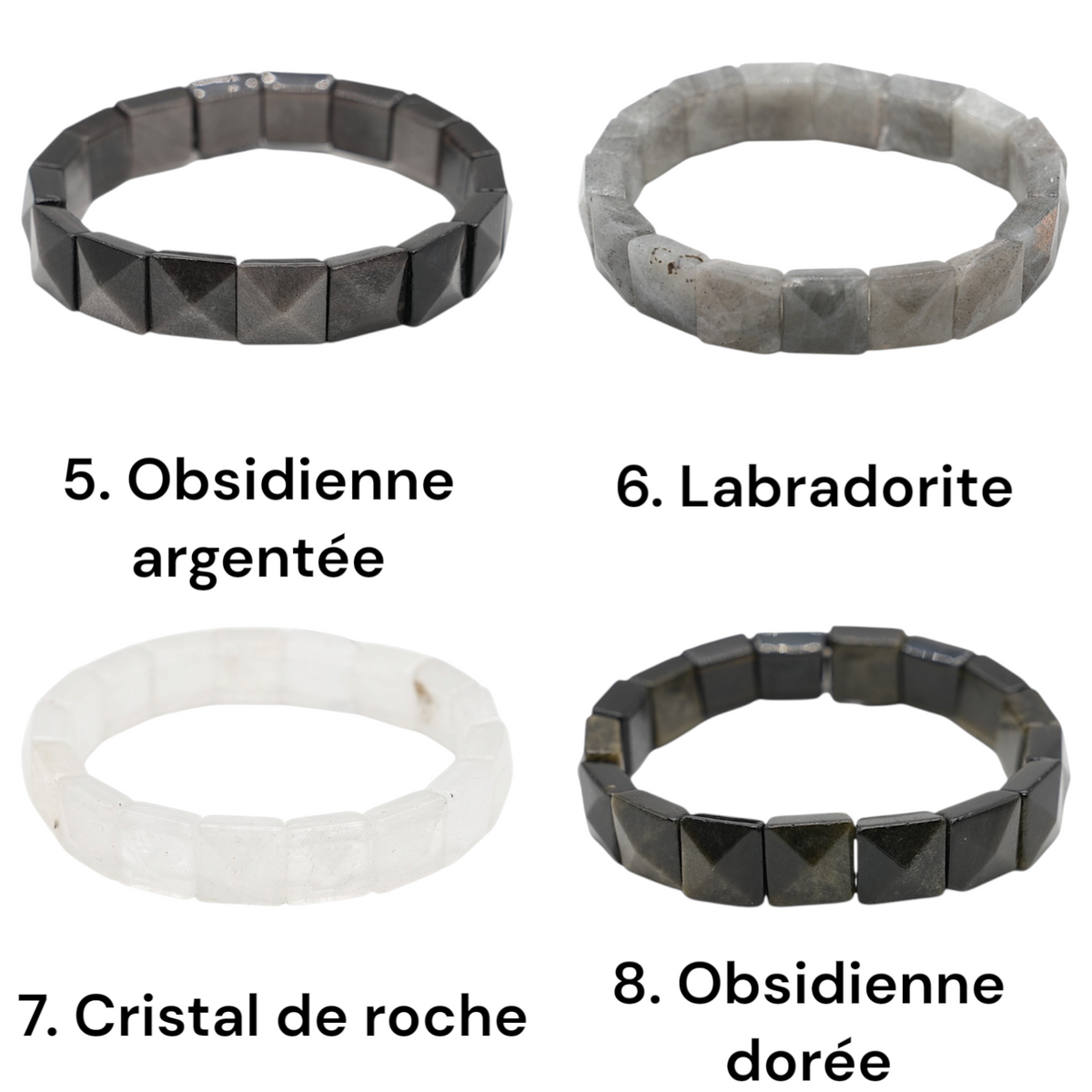 Bracelet à 2 trous AA+ 12x12 mm (31 pierres disponible) #7 NEW RESTOCK