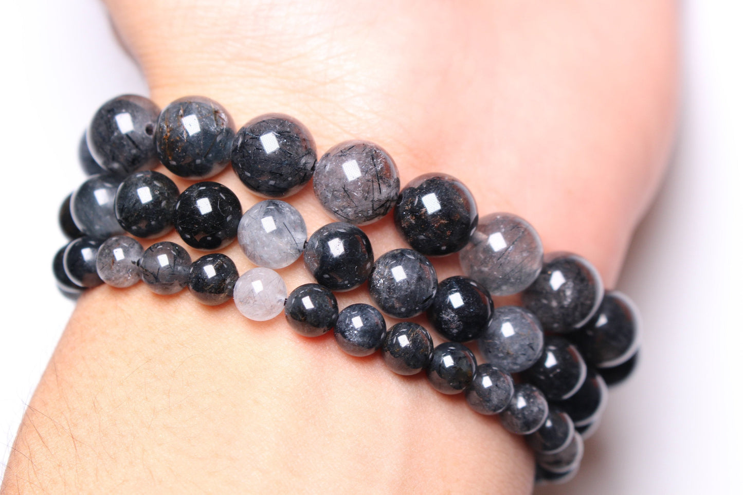 Bracelet Quartz de rutile bleu A+ - Foliesbijoux