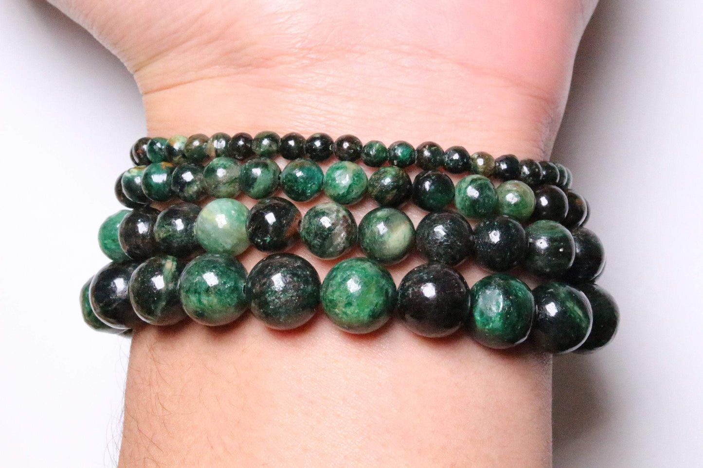 Bracelet mica vert A+ - Foliesbijoux
