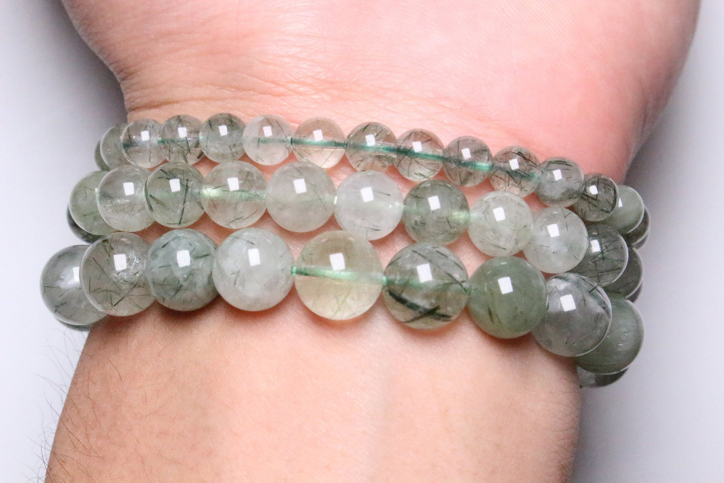 Bracelet Quartz tourmaline verte A+ ( référence 2 ) - Foliesbijoux
