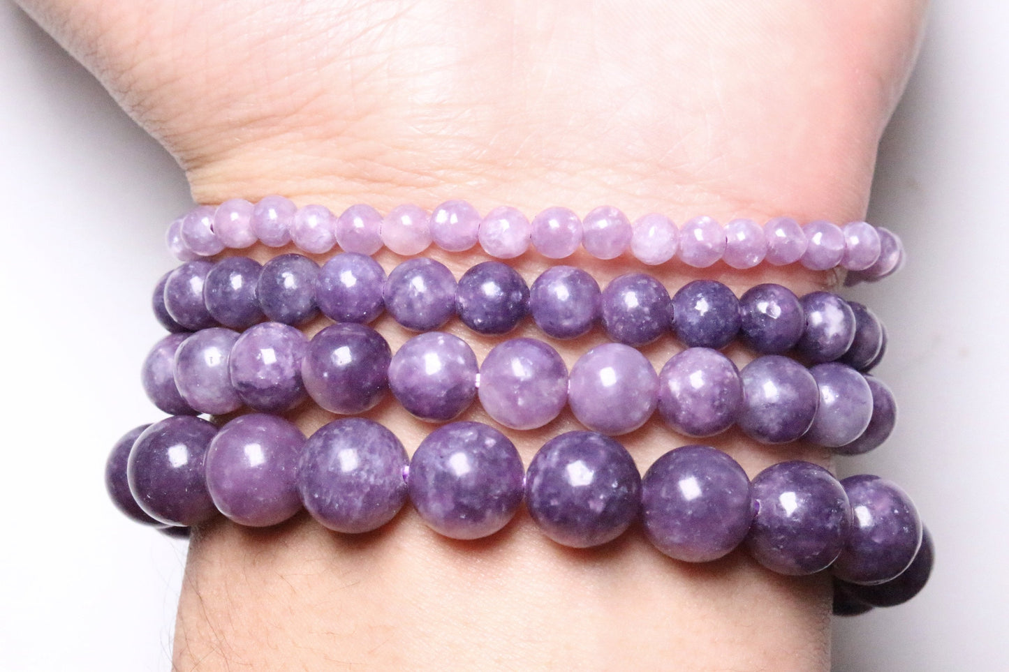 Bracelet Lepidolite foncée A+ - Foliesbijoux