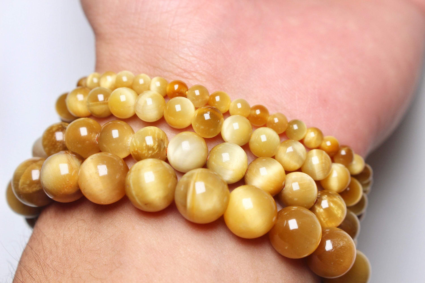 Bracelet Oeil de tigre doré AA - Foliesbijoux