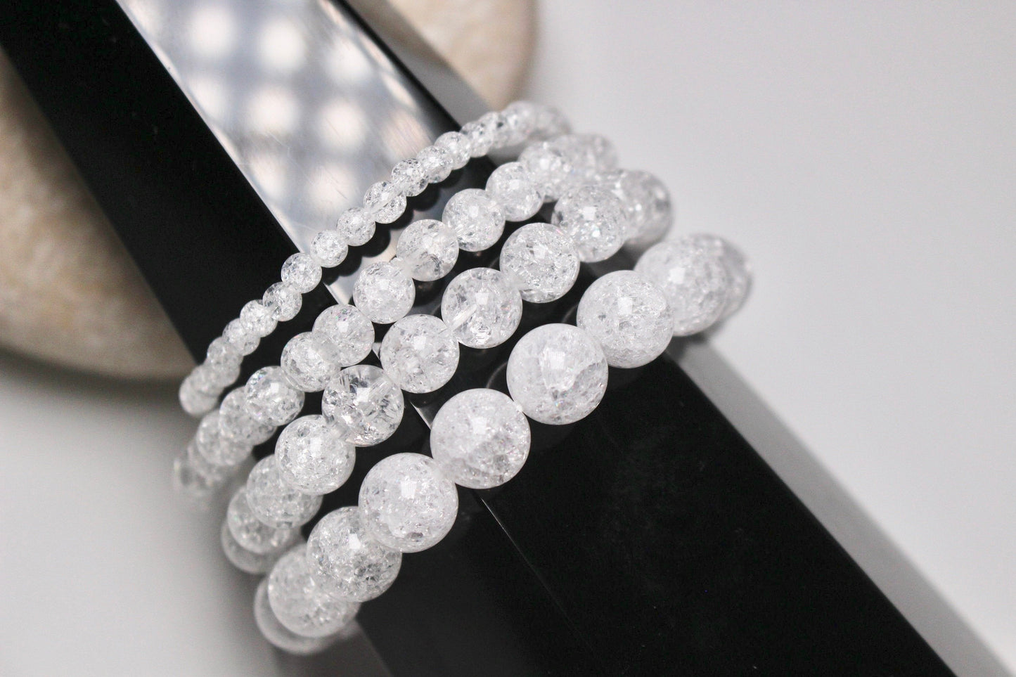 Bracelet Cristal de roche craquelé A - Foliesbijoux