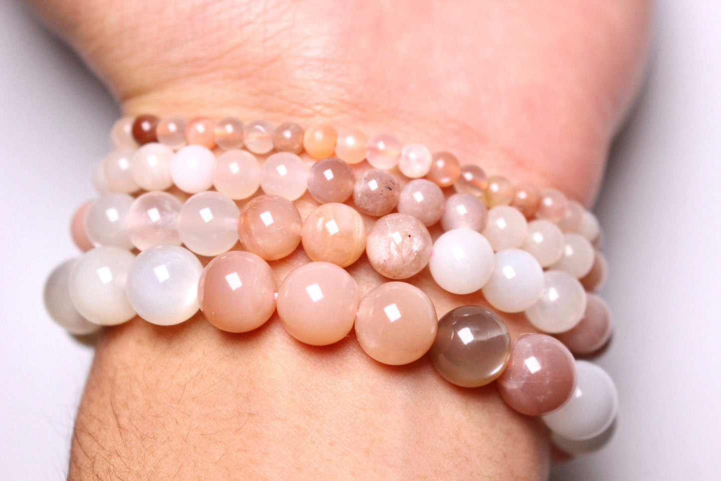 Bracelet Pierre de lune Multicolore AA - Foliesbijoux