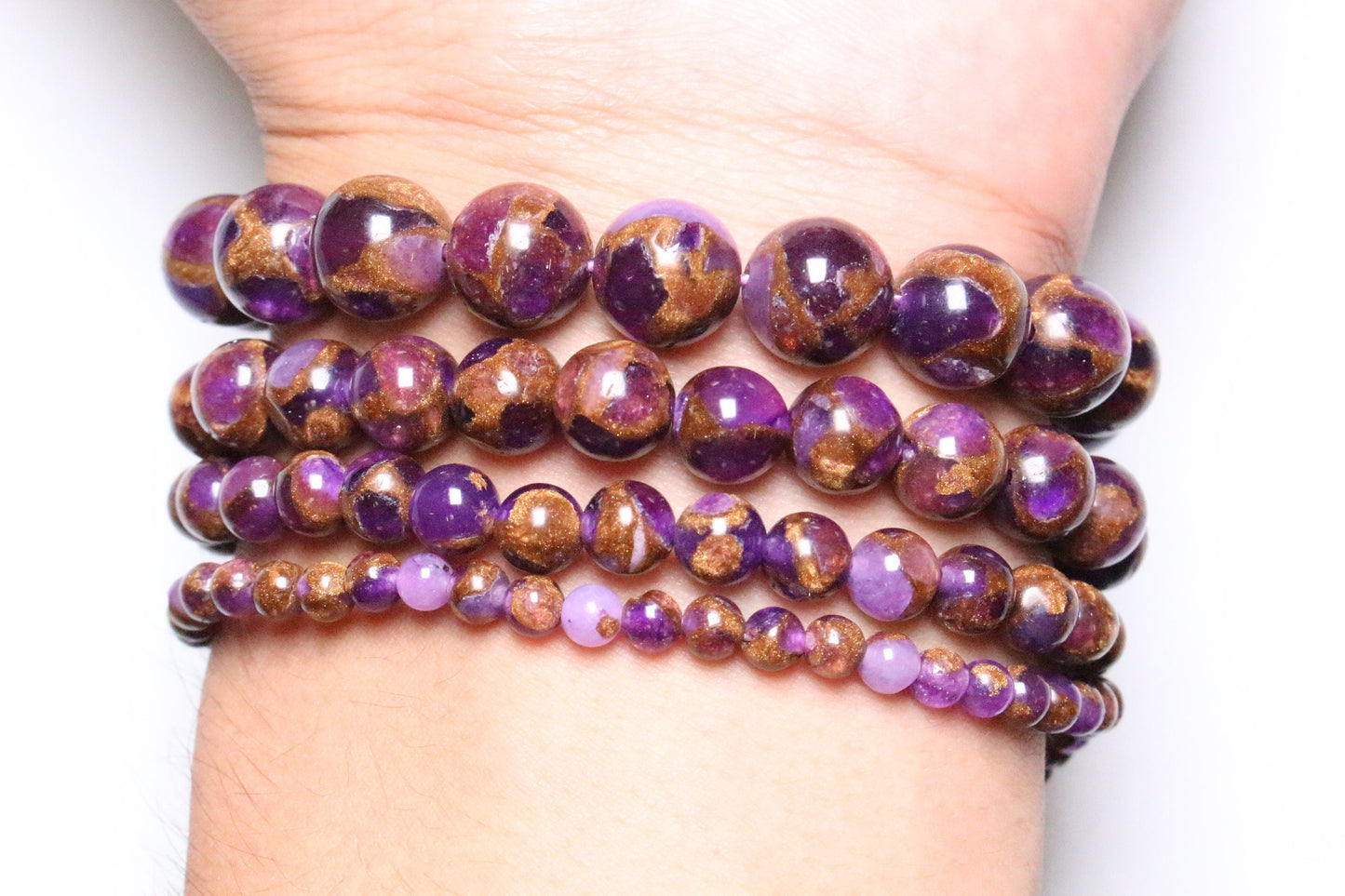 Bracelet Jaspe Violet A doré teinté - Foliesbijoux
