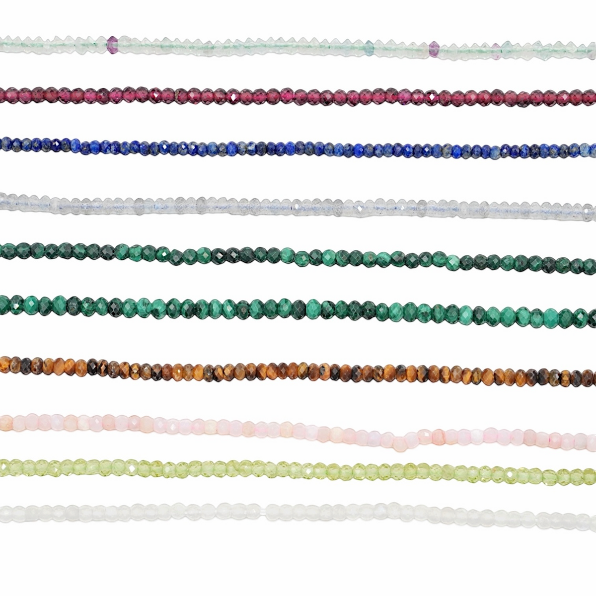 Fil de perles facettés 2x3 mm (29 pierres disponible) NEW
