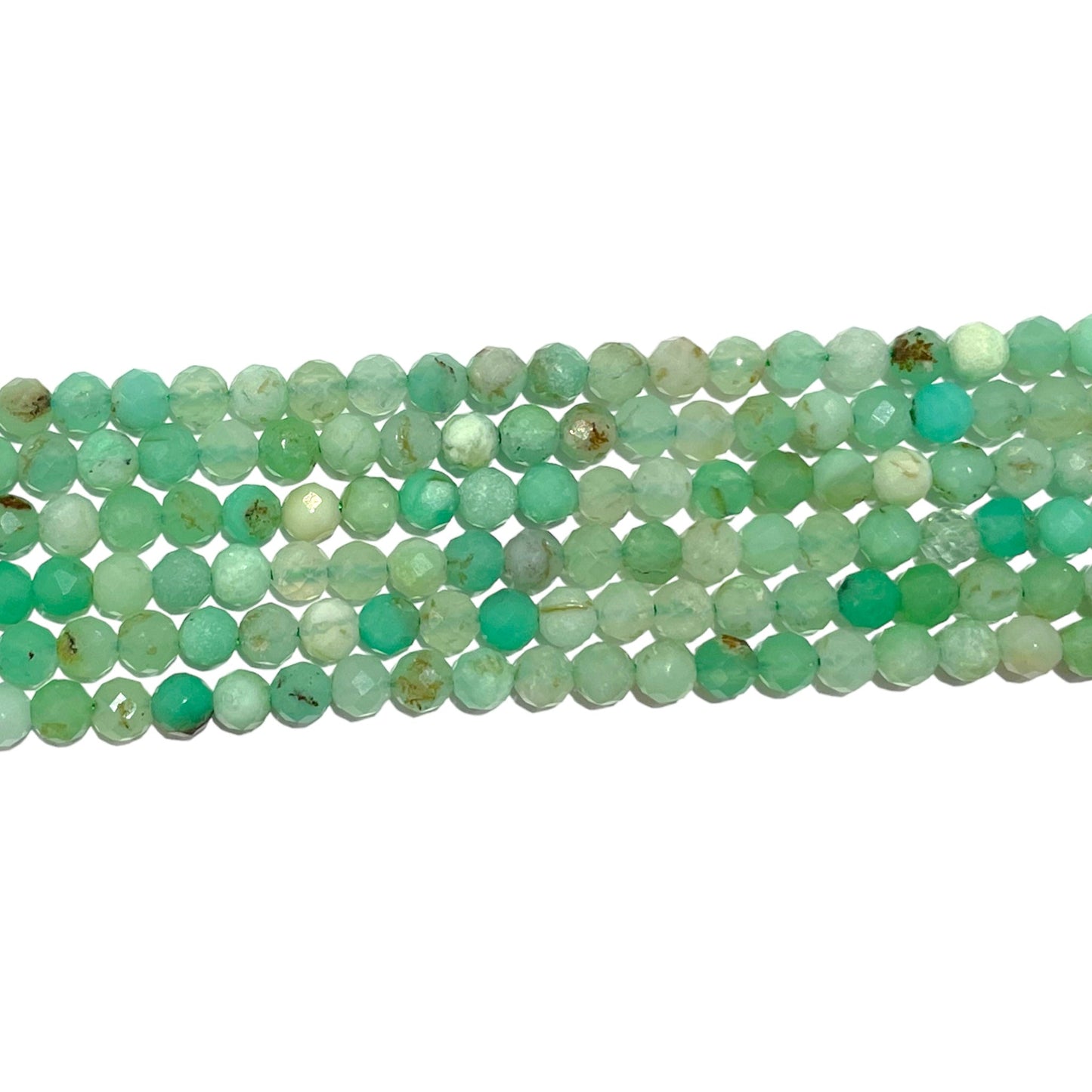 Fil de perles facettées Chrysoprase - Foliesbijoux