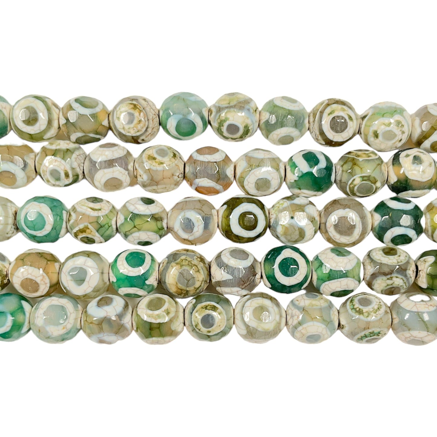 Fil de perle Agate du Tibet Dzi 8mm #37 - Foliesbijoux